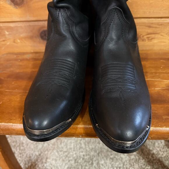 Road Wolf Black Cowgirl Boots Womens Size 8 - Picture 4 of 6